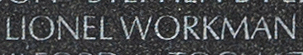 Engraved name on The Wall of Sergeant Lionel Workman, U.S. Army